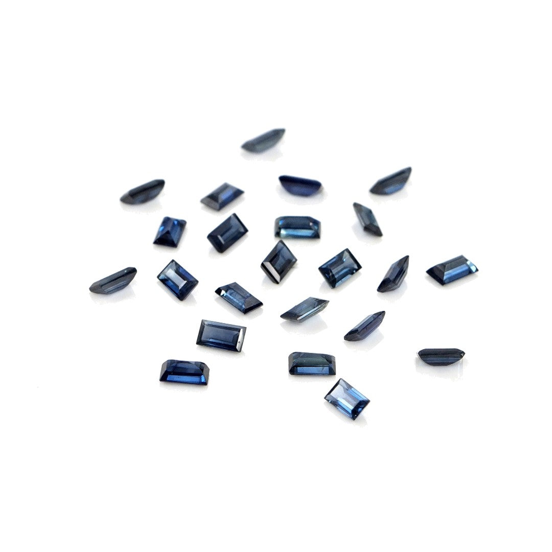 Natural Untreated Blue Sapphire Calibrated Baguettes | 2x4mm & 2.5x5mm