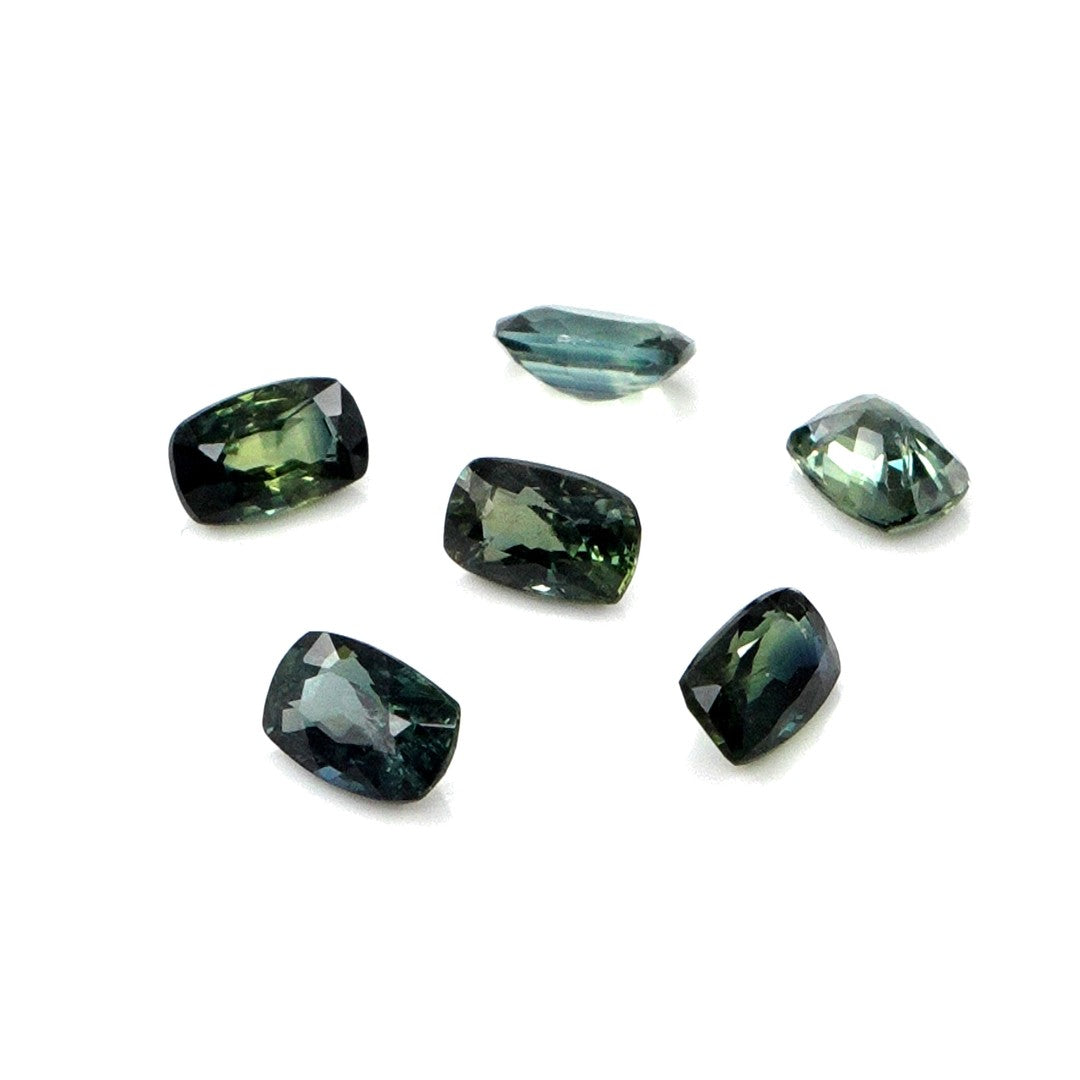 Natural Untreated Australian Teal Sapphire Calibrated Long Cushions | 3x4mm & 4x5mm