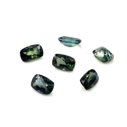 Natural Untreated Australian Teal Sapphire Calibrated Long Cushions | 3x4mm & 4x5mm