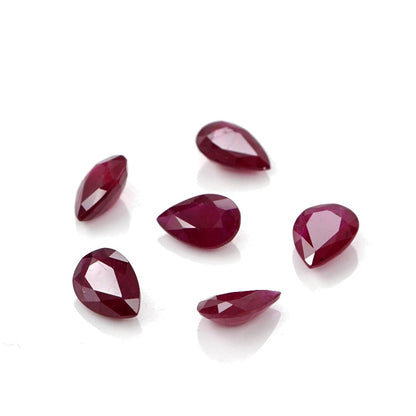 Natural Untreated African Ruby Calibrated Pears | 5x7mm & 6x8mm