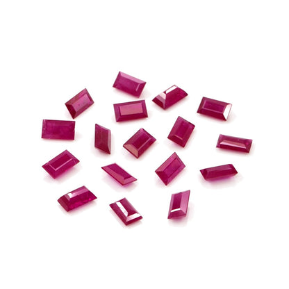 Natural Untreated Mozambique Ruby Calibrated Baguettes | 2x4mm & 2.5x5mm