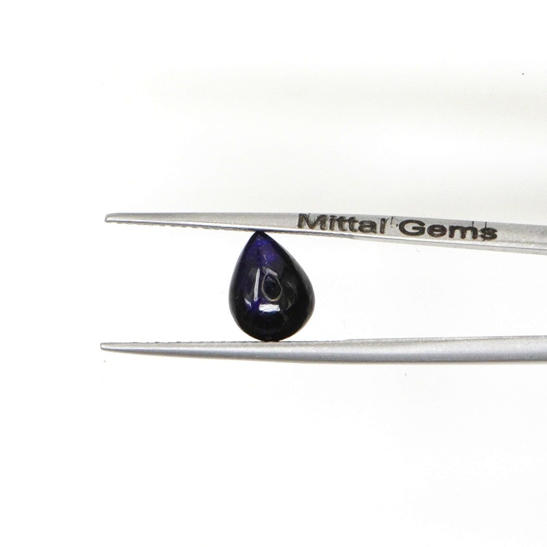 Natural Bangkok Blue Sapphire Calibrated Cabochon Pears | 7x9mm & 7x8mm