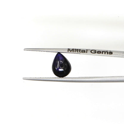 Natural Bangkok Blue Sapphire Calibrated Cabochon Pears | 7x9mm & 7x8mm