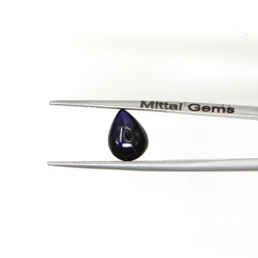 Natural Bangkok Blue Sapphire Calibrated Cabochon Pears | 7x9mm & 7x8mm