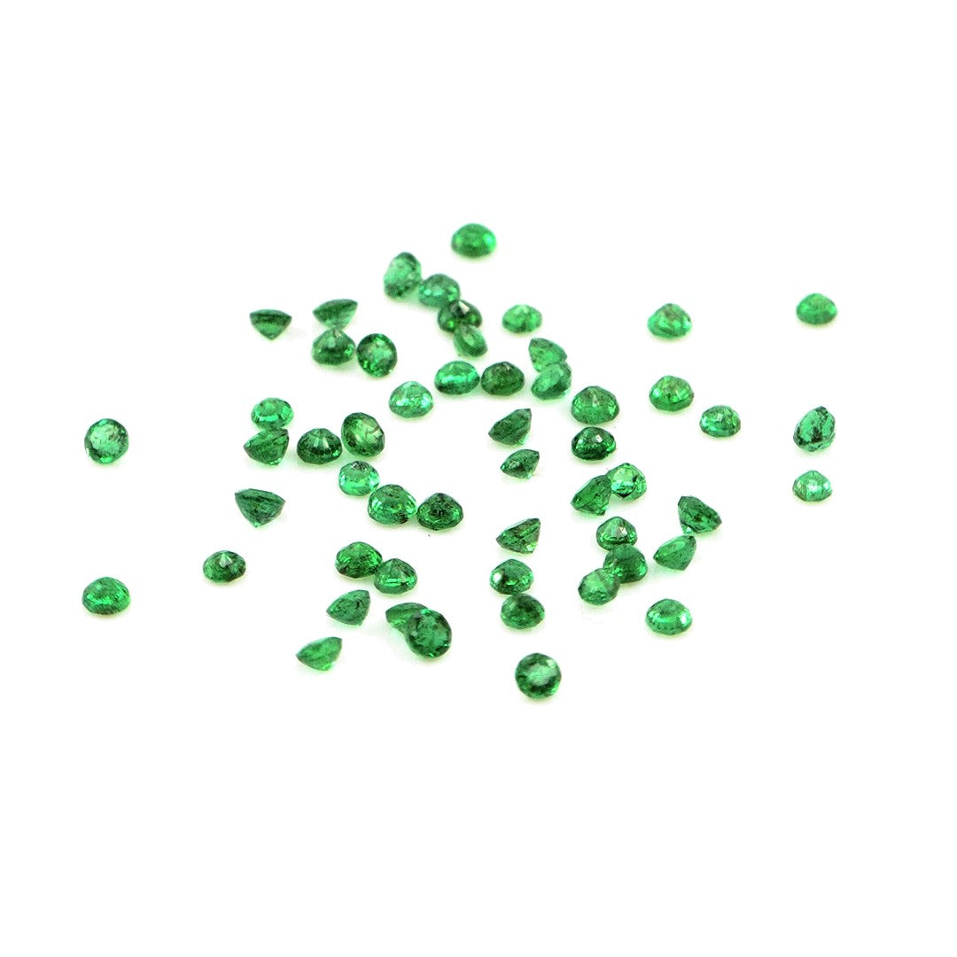 Natural Zambian Emerald Calibrated Rounds | 1.5mm & 1.75mm