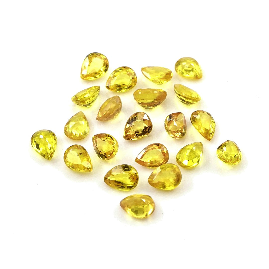 Natural Untreated Yellow Sapphire Calibrated Pears | 3x4mm & 4x5mm