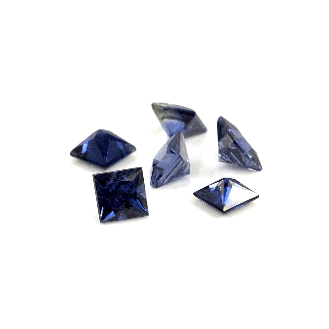 Natural Untreated Blue Sapphire Calibrated Squares | 4mm & 4.5mm