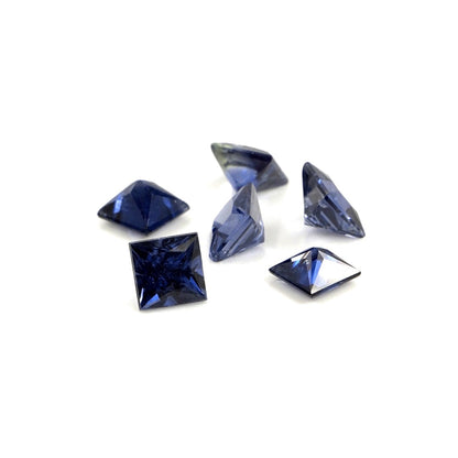 Natural Untreated Blue Sapphire Calibrated Squares | 4mm & 4.5mm