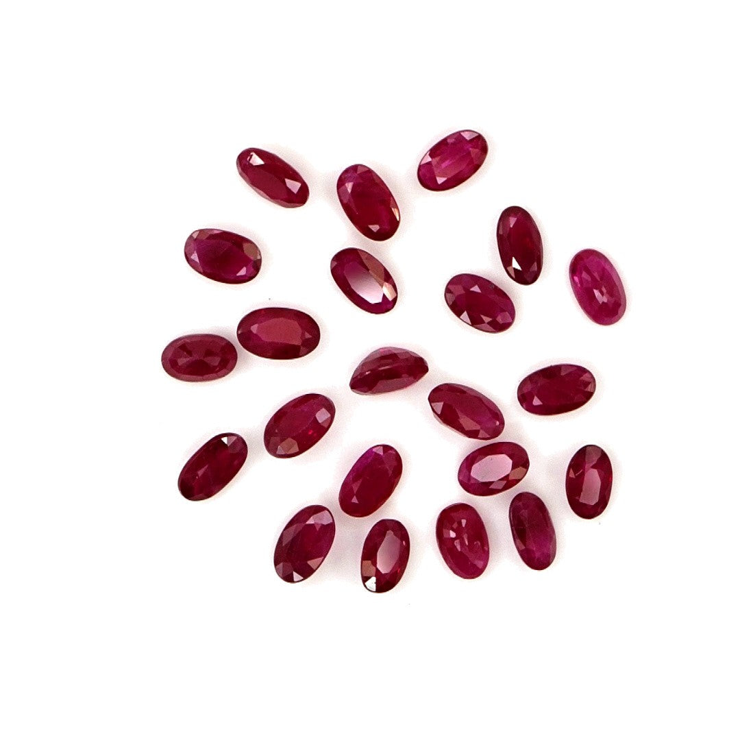 Natural Untreated Burma Ruby Calibrated Ovals | 3x5mm & 4x6mm