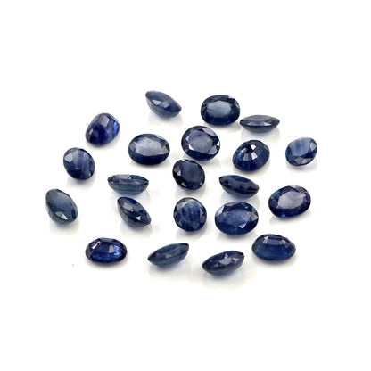 Natural Untreated Blue Sapphire Calibrated Ovals | 3x4mm & 4x5mm