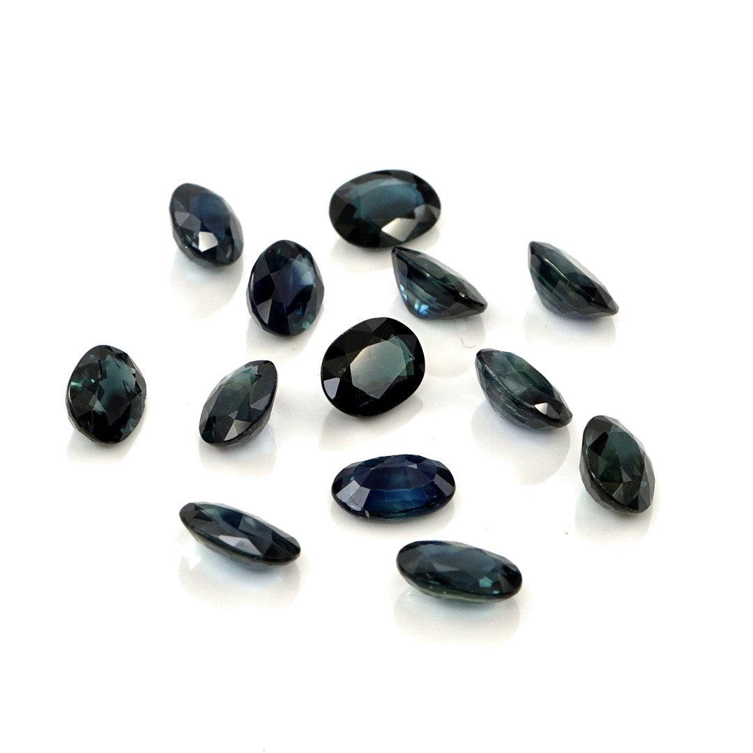 Natural Untreated Australian Blue Sapphire Calibrated Ovals | 5x7mm & 6x8mm