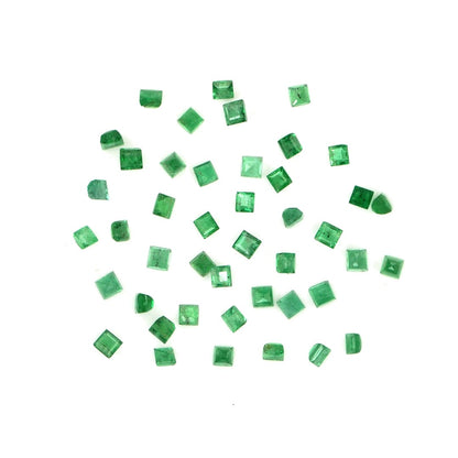 Natural Zambian Emerald Calibrated Squares | 2mm & 2.5mm