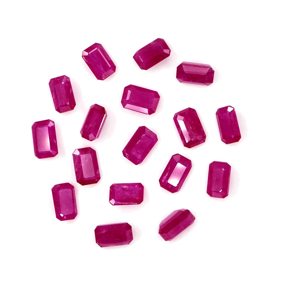 Natural Untreated Mozambique Ruby Calibrated Octagons | 3x5mm & 4x6mm
