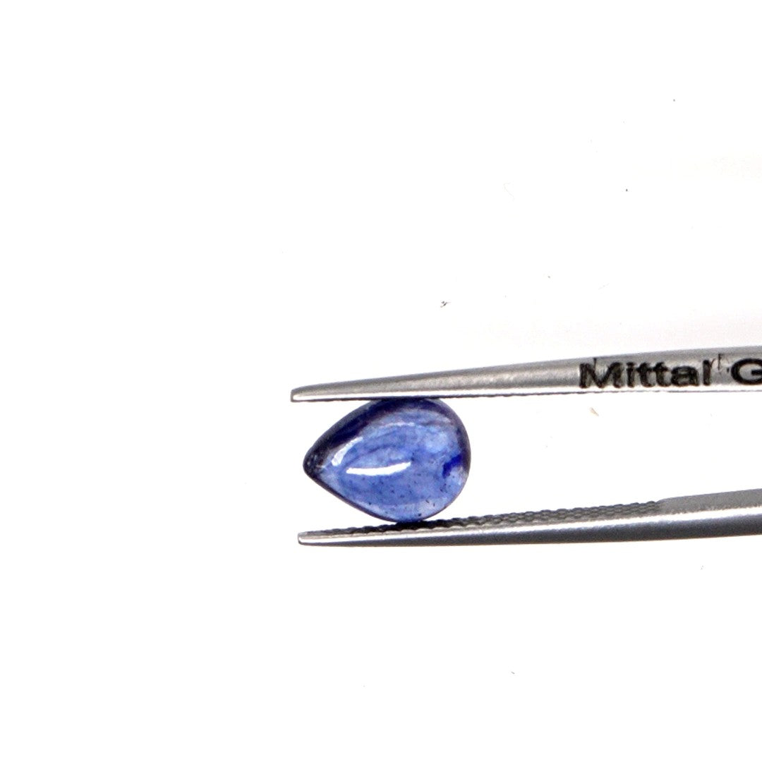 Natural Bangkok Blue Sapphire Calibrated Cabochon Pears | 7x9mm & 8x10mm