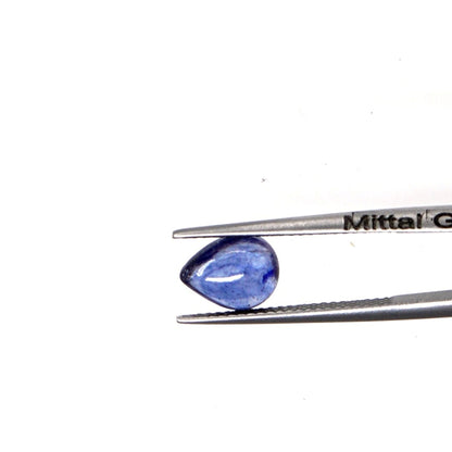 Natural Bangkok Blue Sapphire Calibrated Cabochon Pears | 7x9mm & 8x10mm