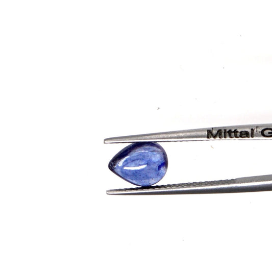 Natural Bangkok Blue Sapphire Calibrated Cabochon Pears | 7x9mm & 8x10mm