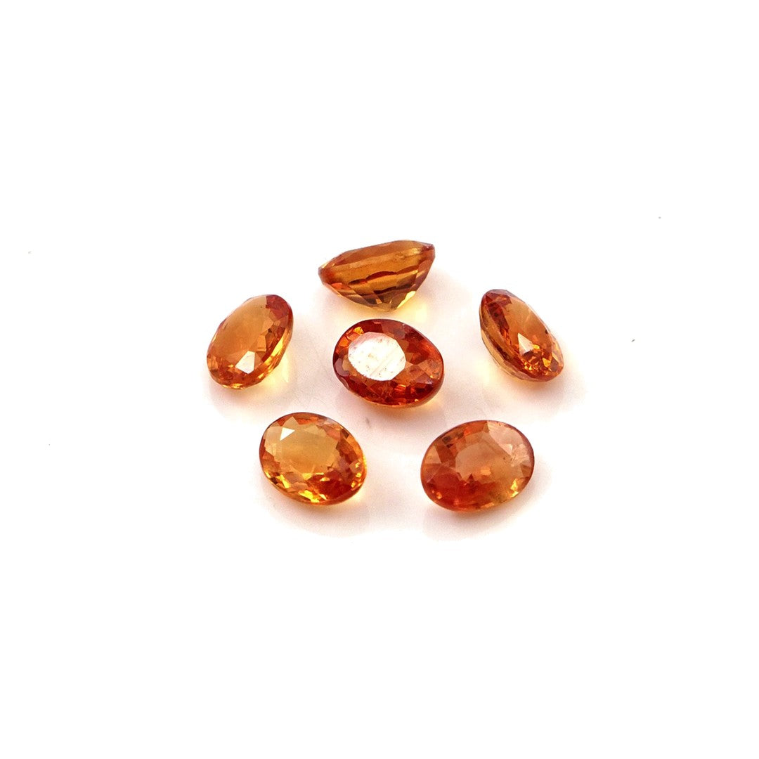 Natural Untreated Orange Sapphire Calibrated Ovals | 3x4mm & 4x5mm