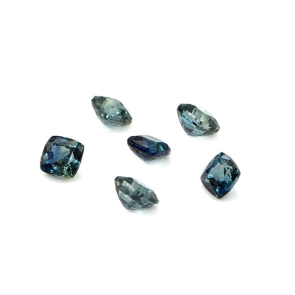 Natural Untreated Australian Teal Sapphire Calibrated Cushions | 4mm & 4.5mm