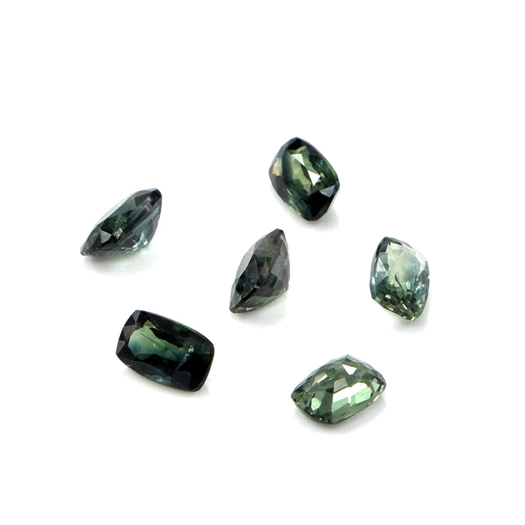 Natural Untreated Australian Teal Sapphire Calibrated Long Cushions | 3x4mm & 4x5mm