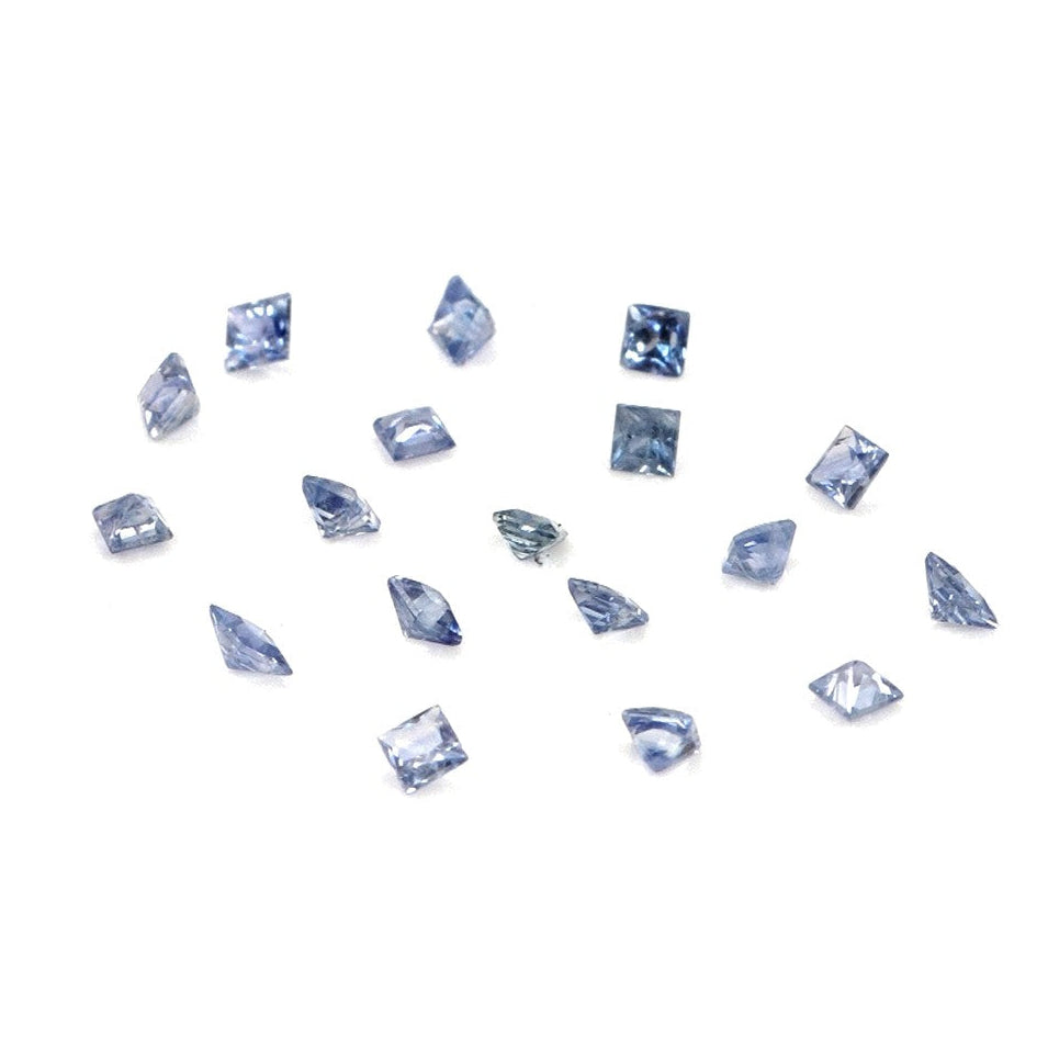 Natural Untreated Blue Sapphire Calibrated Squares | 3mm & 3.5mm