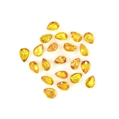 Natural Untreated Yellow Sapphire Calibrated Pears | 3x4mm & 4x5mm