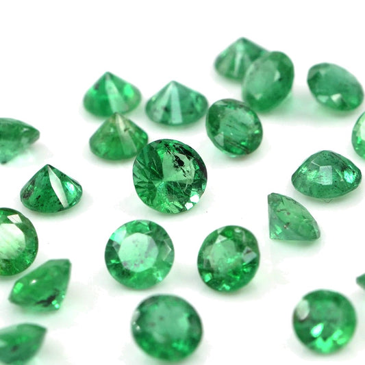 Natural Zambian Emerald Calibrated Rounds | 3mm & 3.5mm