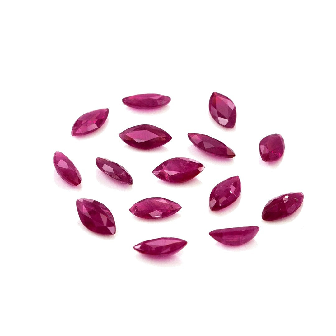 Natural Untreated Burma Ruby Calibrated Marquise | 2x4mm & 2.5x5mm