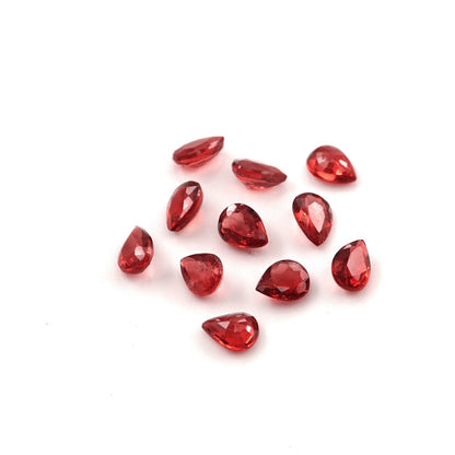 Natural Untreated Red Sapphire Calibrated Pears | 3x4mm & 4x5mm