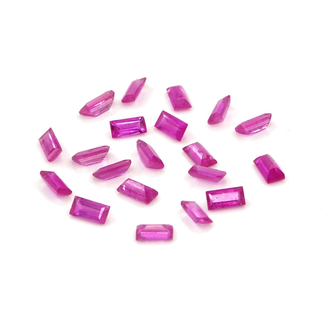 Natural Untreated Mozambique Pink Sapphire Calibrated Baguettes | 2x4mm & 2.5x5mm