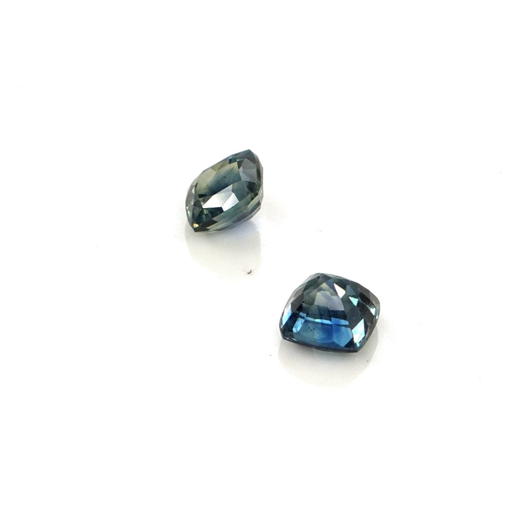 Natural Untreated Australian Teal Sapphire Calibrated Cushions | 5mm & 6mm