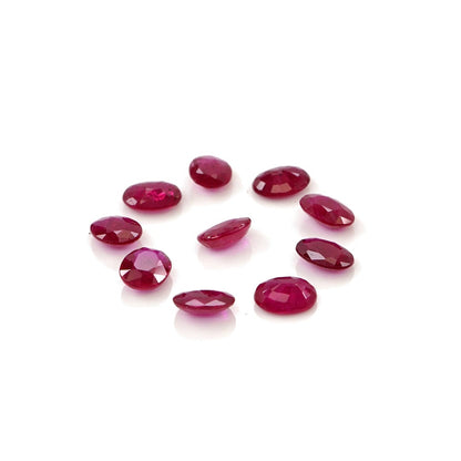 Natural Untreated Mozambique Ruby Calibrated Ovals | 3x4mm & 4x5mm