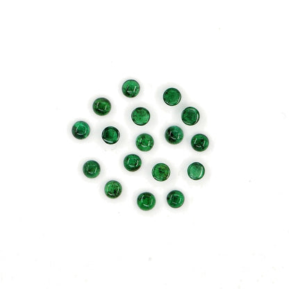 Natural Zambian Emerald Calibrated Cabochon Rounds | 3mm & 3.5mm