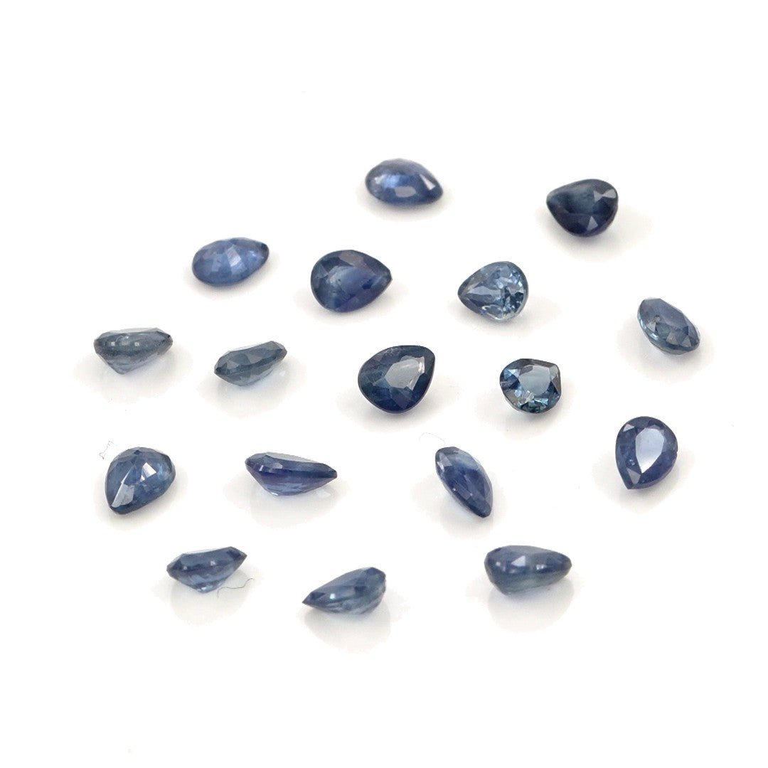 Natural Untreated Blue Sapphire Calibrated Pears | 3x4mm & 4x5mm