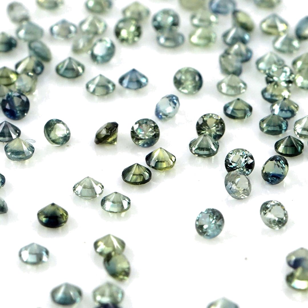 Natural Untreated Teal Sapphire Calibrated Rounds | 2mm & 2.5mm