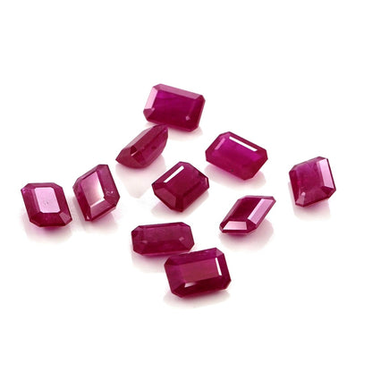 Natural Untreated Mozambique Ruby Calibrated Octagons | 5x7mm & 6x8mm