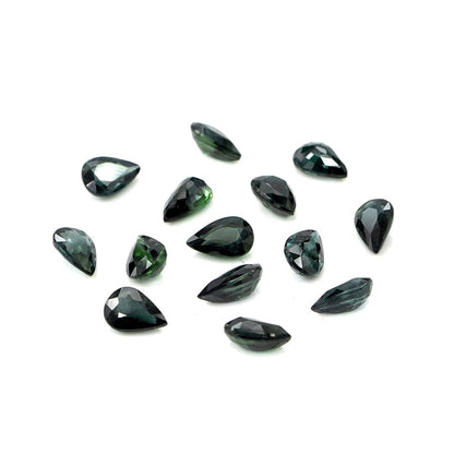 Natural Untreated Teal Sapphire Calibrated Pears | 3x5mm & 4x6mm