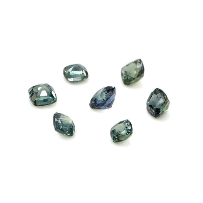 Natural Untreated Australian Teal Sapphire Calibrated Cushions | 3mm & 3.5mm