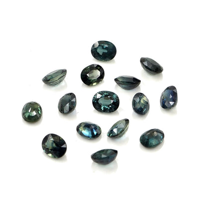 Natural Untreated Australian Teal Sapphire Calibrated Ovals | 3x4mm & 4x5mm