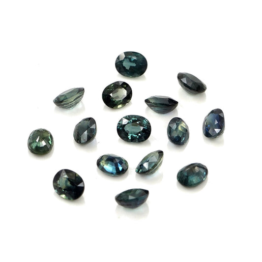 Natural Untreated Australian Teal Sapphire Calibrated Ovals | 3x4mm & 4x5mm