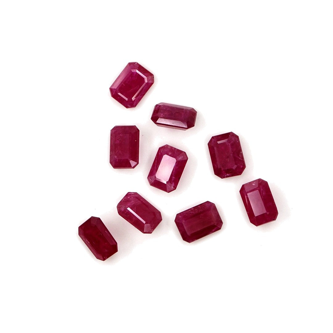 Natural Untreated Mozambique Ruby Calibrated Octagons | 5x7mm & 6x8mm