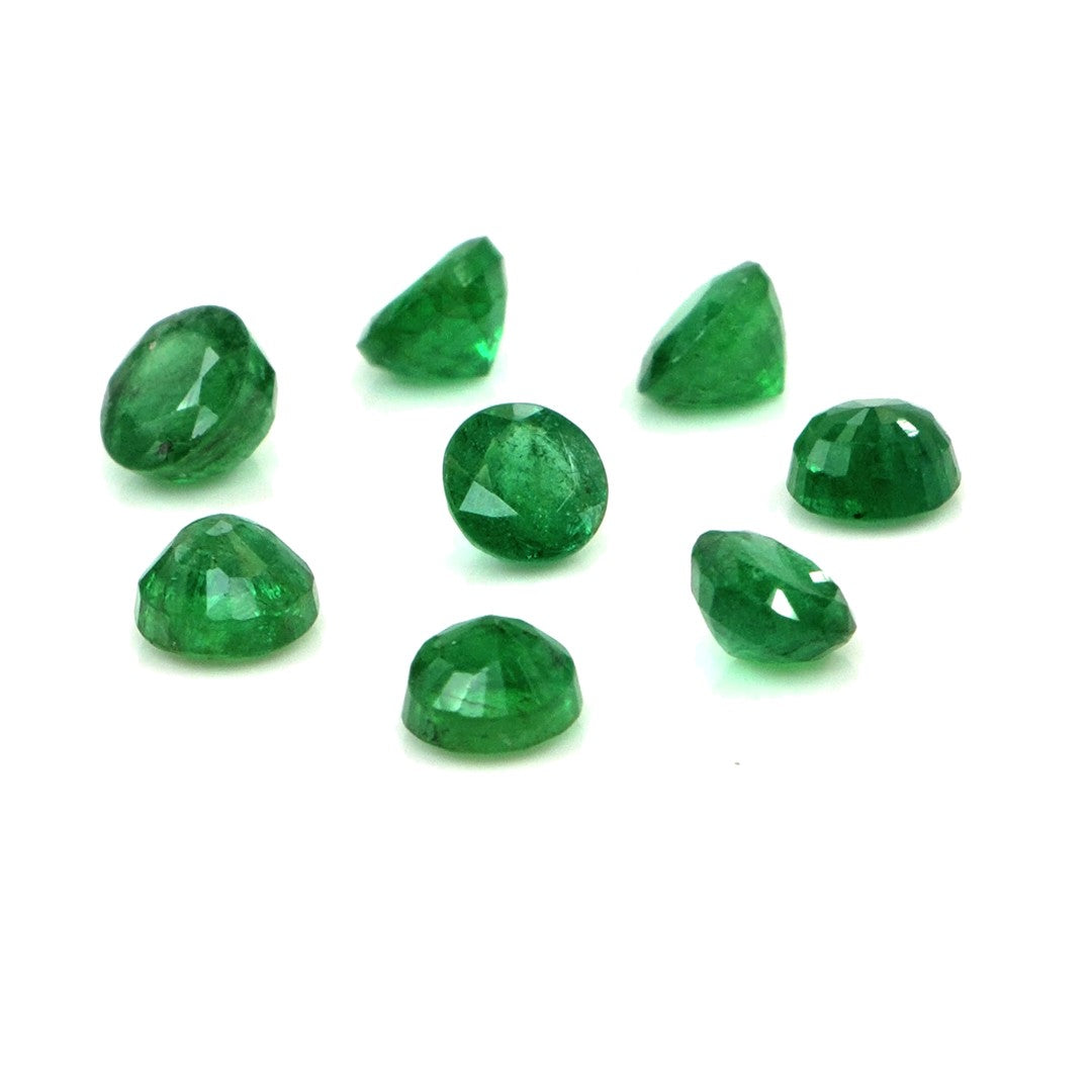 Natural Zambian Emerald Calibrated Rounds | 3mm & 3.5mm