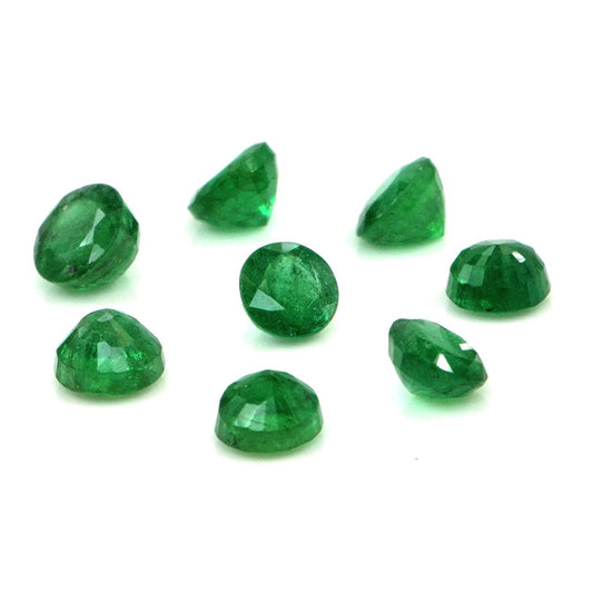 Natural Zambian Emerald Calibrated Rounds | 3mm & 3.5mm