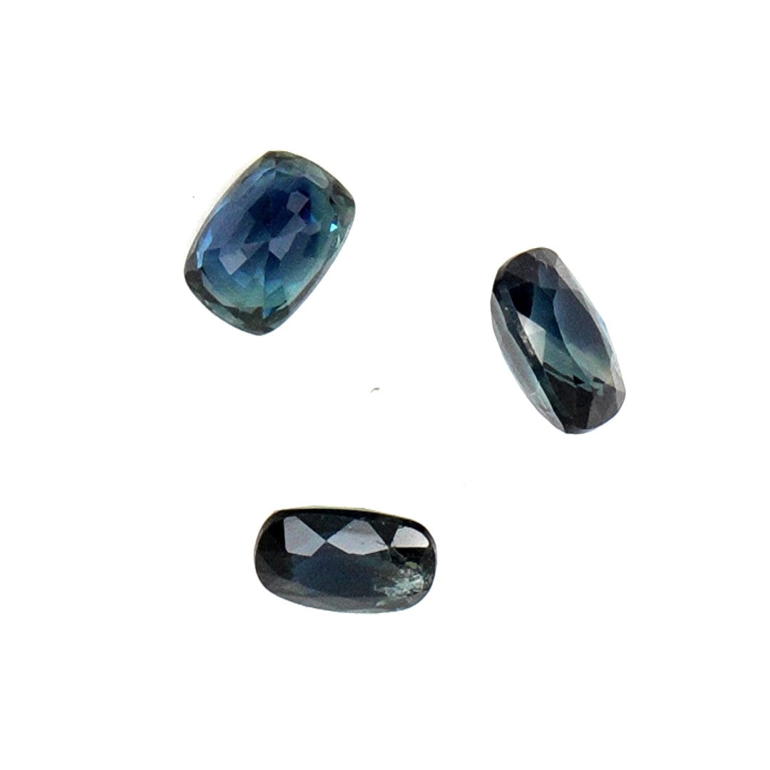 Natural Untreated Australian Teal Sapphire Calibrated Long Cushion | 3x5mm & 4x6mm