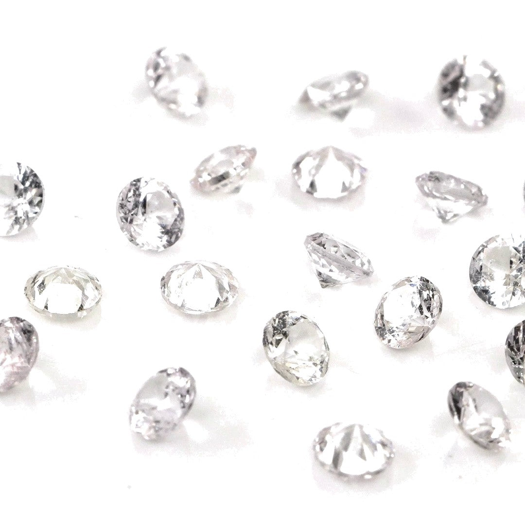 Natural Untreated White Sapphire Calibrated Rounds | 3mm & 3.5mm