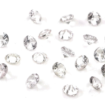 Natural Untreated White Sapphire Calibrated Rounds | 3mm & 3.5mm