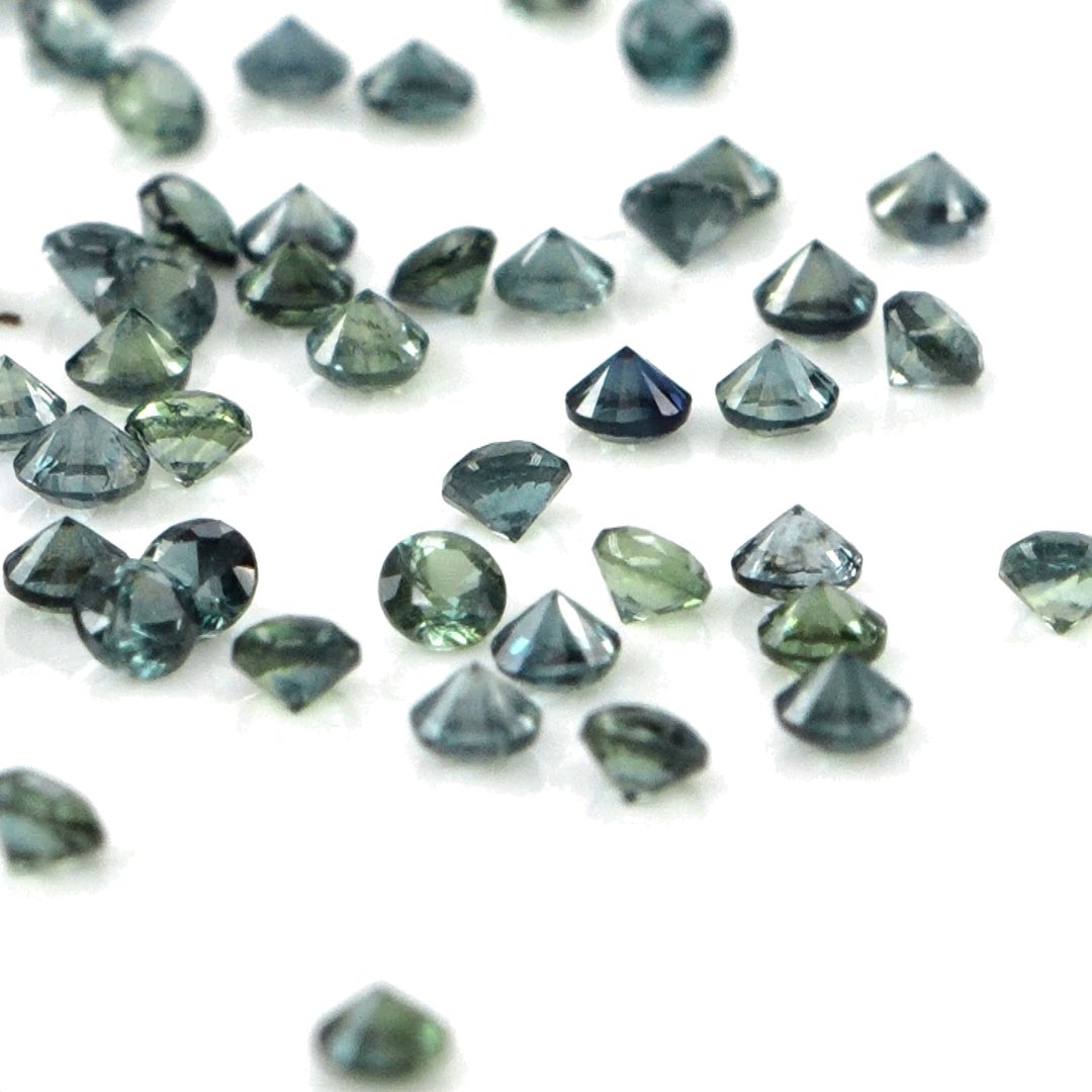 Natural Untreated Teal Sapphire Calibrated Rounds | 3mm & 3.5mm