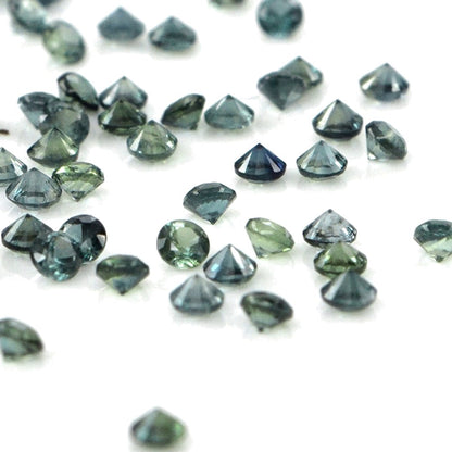 Natural Untreated Teal Sapphire Calibrated Rounds | 3mm & 3.5mm