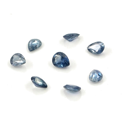 Natural Untreated Blue Sapphire Calibrated Pears | 3x4mm & 4x5mm