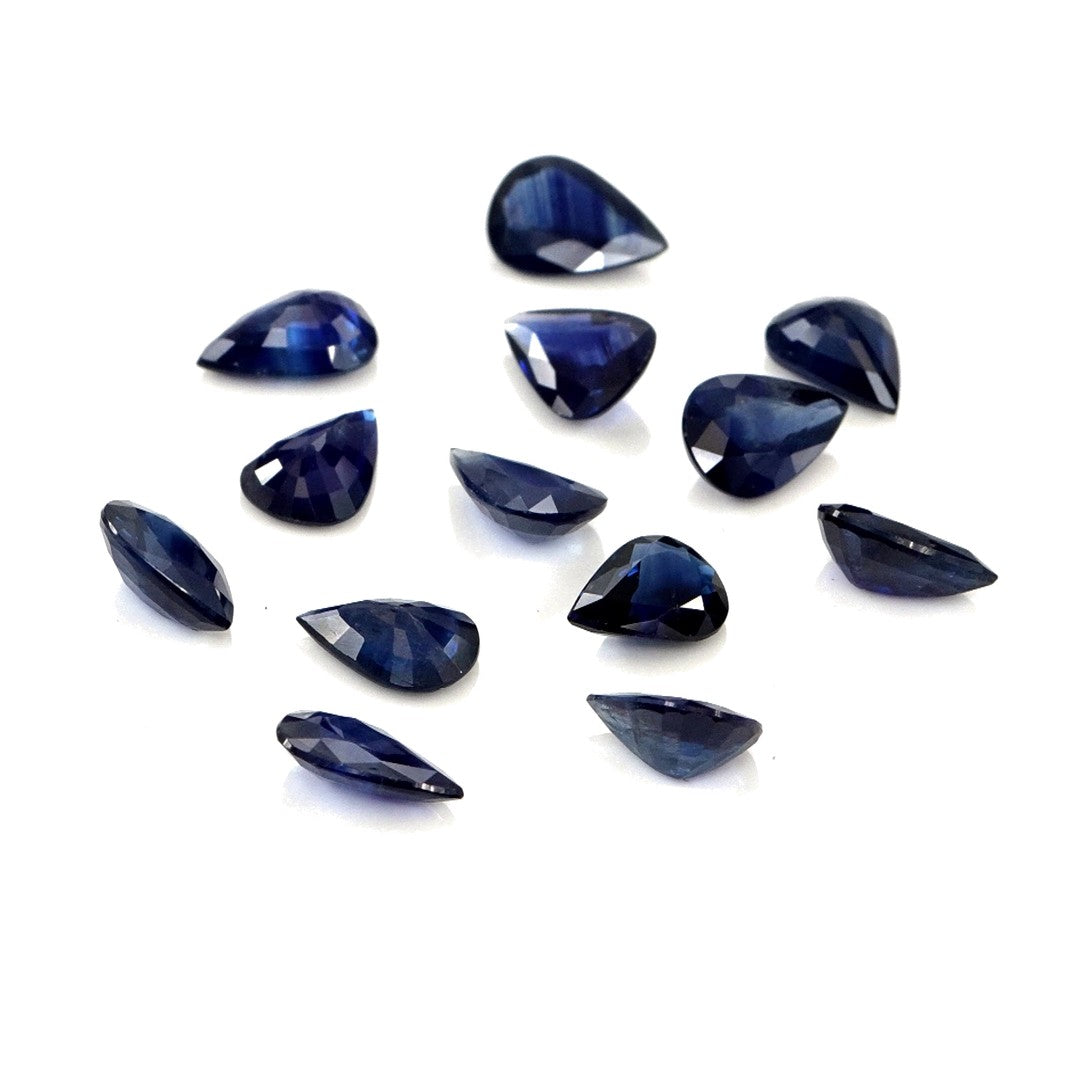 Natural Untreated Blue Sapphire Calibrated Pears | 5x7mm & 6x8mm