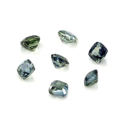 Natural Untreated Australian Teal Sapphire Calibrated Cushions | 3mm & 3.5mm